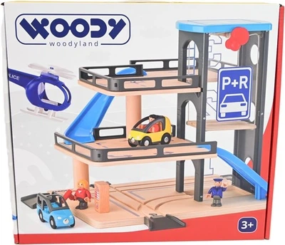 Ігровий набір WoodyLand Гараж з майданчиком для гелікоптера 30746 (8591864930746)
