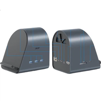 Док-станція розширення Acer, адаптер гігабітного Ethernet, USB-хаб, дублювання екрана HDMI, сумісна з MacBook, 11-дюймова, бездротова зарядка