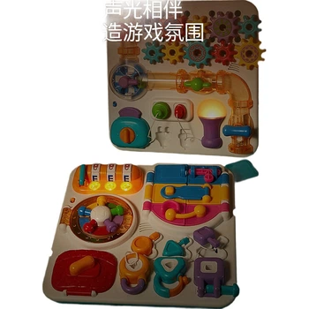 Развивающий игровой столик Auby Busy Board House в стиле Монтессори, многофункциональная игрушка для младенцев и малышей, подарок на день рождения для детей от 1 до 3 лет.