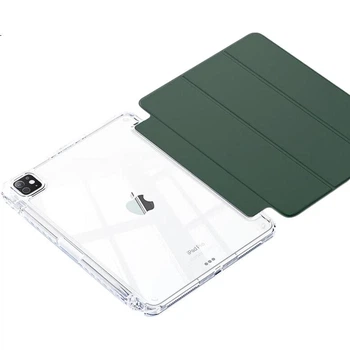 Чехол Pisen для iPad Pro 13 дюймов M4/M5 акриловый прозрачный с держателем стилуса, черный