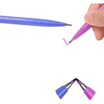 Ручки-пензлі Pentel SES15C на водній основі з еластичним наконечником, червоні, 5 шт