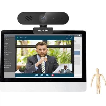 Веб-камера HIKVISION для прямой трансляции в формате 2K HD с микрофоном и динамиком, USB-подключение для ноутбука и настольного компьютера, онлайн-занятий, видеоконференций, прямых трансляций, E14S