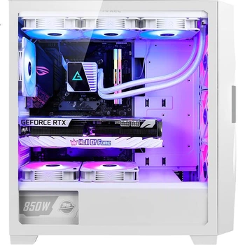 Корпус Antec Fengxingzhe DF 700 Flux White Mid-Tower с закаленным стеклом / Эффективное рассеивание тепла / Поддержка двух 360-мм систем водяного охлаждения / В комплекте 5 вентиляторов