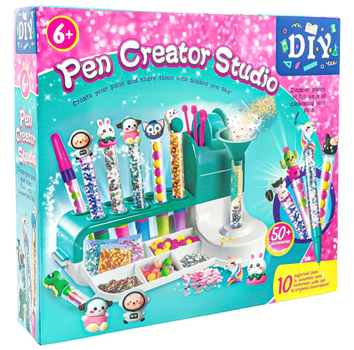 Великий набір для творчості Clementoni Idea Pen Creator Studio — Дитяча студія створення ручок DIY (50+ аксесуарів, 10 ручок) — Подарунок для дівчинки, Канцелярія та хобі (AN)34588