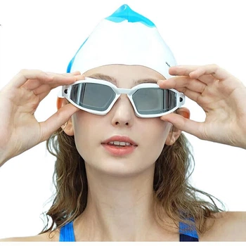 Окуляри для плавання WATERTIME з діоптріями -2.00 та дзеркальним покриттям, білі