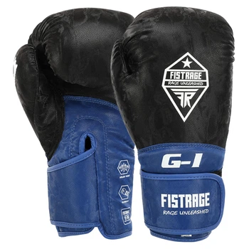 Перчатки боксерские FLEX FISTRAGE VL-7799_Черный-синий_12_унции