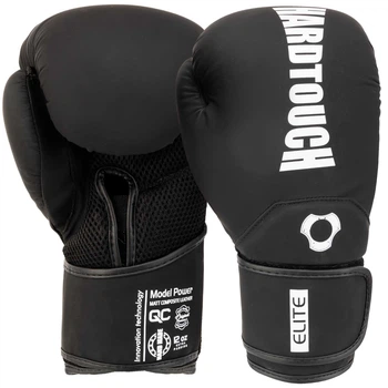 Рукавички боксерські на липучці PU HARD TOUCH BO-5229 Чорний 14 унцій