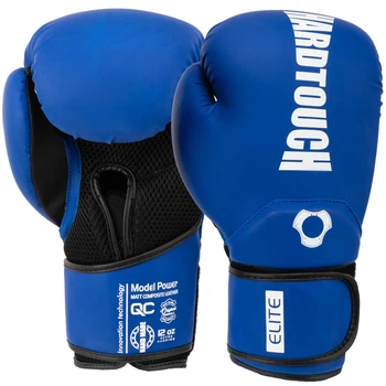 Рукавички боксерські на липучці PU HARD TOUCH BO-5229 Синій 12 унцій