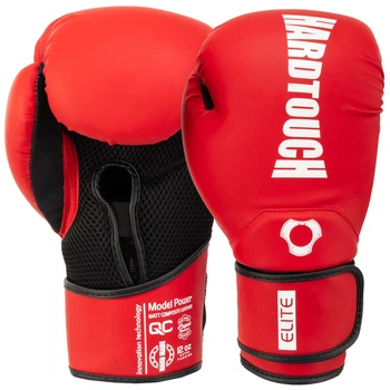 Рукавички боксерські на липучці PU HARD TOUCH BO-5229 Червоний 10 унцій