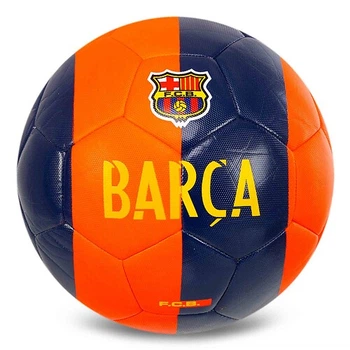 Мяч футбольный №5 PU ламинированный гибридная сшивка HYBRID BALLONSTAR BARCELONA FB-7956 Темно-синий-красный