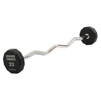 Штанга неразборная с фиксированным весом изогнутая PEV HAMMER STRENGHT TA-9978-20 20кг Серый