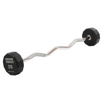 Штанга неразборная с фиксированным весом изогнутая PEV HAMMER STRENGHT TA-9978-25 25кг Серый