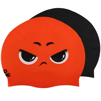Шапочка для плавания двухсторонняя силиконовая для взрослых MD Reverse Angry M055434 Красный-черный