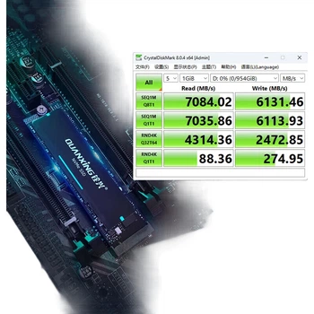 Твердотельный накопитель QUANXING 1 ТБ для ПК, совместимый с системами хранения данных, интерфейс M.2 2280 (протокол NVME), PCIe 4.0, скорость чтения 7000 МБ/с, N700.