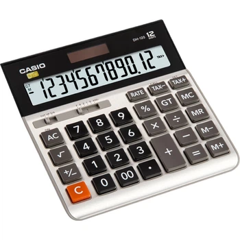 Калькулятор Casio DH-120 с металлическим экраном, широким экраном и двумя источниками питания, канцелярские товары.