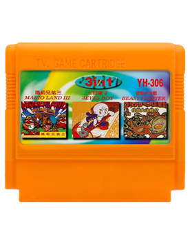 Збірник Ігор RMC Famicom Dendy 3 in 1 Super Mario Bros. 2 3, Ultraman Club YH-306 90х TV Game Англійська Версія Тільки Картридж Б/У