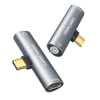 Адаптер CABLE CREATION CD0700-G Type-C — 3.5 мм с ЦАП и питанием PD 3.0, для iPhone 15 и 16, Huawei и Xiaomi