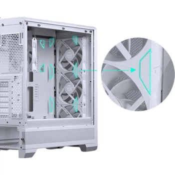 Корпус для материнской платы PHANTEKS G400A белого цвета, формат ATX, с боковыми панелями из стекла и системой водяного охлаждения (4 вентилятора 140 мм / сетчатая панель / поддержка водяного охлаждения 360 мм / 5090).