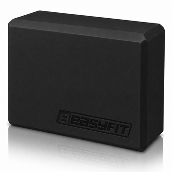 Блок для йоги EasyFit EF-1818-BK, Чёрный, EVA пена, 23×15×7,6 см, 100 г (1 шт.)