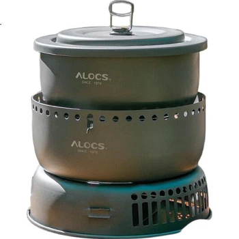 ALOCS Storm Furnace, портативна багатофункціональна плита для зовнішнього використання, комплект посуду для кемпінгу на газу та спирту