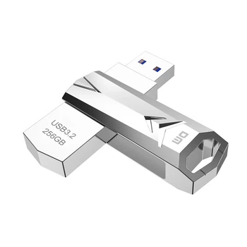 Флеш-накопичувач DM Damai 256GB USB 3.2 Metal PD096 Warrior, що обертається, високошвидкісний, для комп'ютера та автомобіля