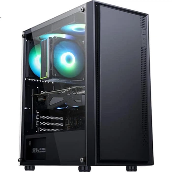 Корпус для настольного компьютера SAMA Pingtouge M2 Pro (черный) с боковой панелью из закаленного стекла / Поддержка материнских плат ATX, водяное охлаждение 360 мм / U3 + два U2 / Легко устанавливаемый пылевой фильтр