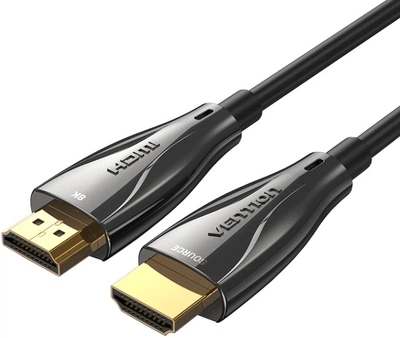 Кабель Vention HDMI M - M, 15 м, V2.1, Optical 8K 60Гц 48Gbps Dolby 7.1 TPE Black Zinc Alloy (ALBBN)