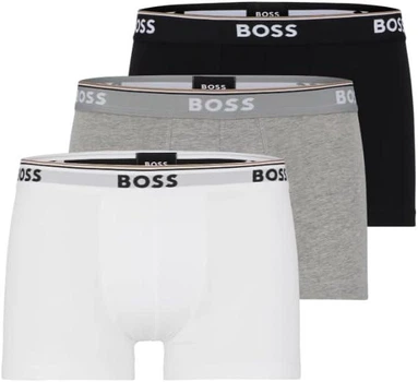 Набір чоловічих трусів боксерів з еластичної бавовни BOSS Power Trunks – 2XL – чорний, сірий, білий
