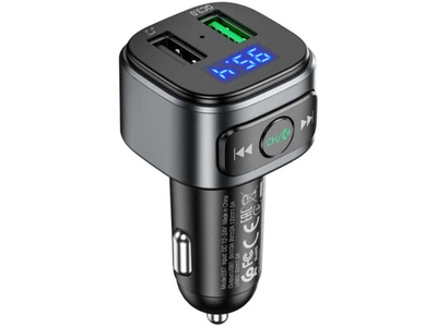 FM модулятор HOCO E67 Fighter QC3.0 18W car BT FM transmitter Black (6931474762122)