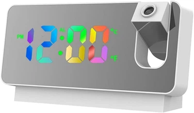Проекционные часы с поворотом 180°, LED-дисплей, USB, термометр, будильник