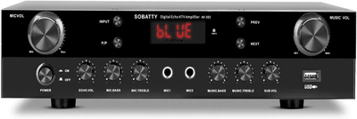 AV-ресивер-підсилювач SOBATTY AV-302 з виходом для сабвуфера та коаксіальним входом