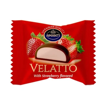 Цукерки VELATTO зі смаком полуниці Amanti 1кг