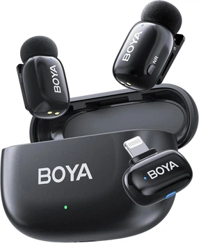 Бездротовий мікрофон BoyaMini для iPhone/iPad Lightning (2 шт), AI голос, шумозаглушення