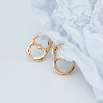 Сережки з медичного золота 18К Глорія - Xuping, 19×2 мм, 4.3 г, арт. 39467