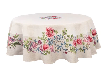 Скатерть гобеленовая ROUND1295 Ø160 см бежевый 75% полиэстер, 22% хлопок, 3% акрил