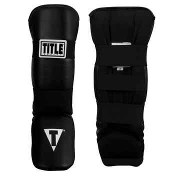 Захист гомілки та стопи TITLE Boxing Vinyl Shin-Instep Guards 2.0 Black дорослі
