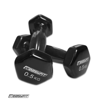 Гантель для фитнеса 0.5 кг EasyFit с виниловым покрытием черная 4631541