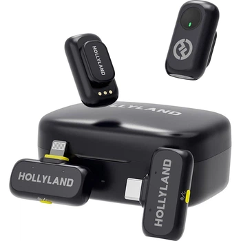 Беспроводная микрофонная система Hollyland Lark A1 Combo Space Gray (2TX+USB-C RX + Lightning RX) с зарядным кейсом