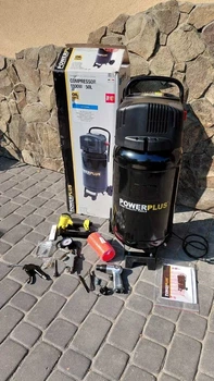 Безоливний компресор 1100 Вт Powerplus POWX1751 50 л 8 бар 180 л/хв шланг 5 м