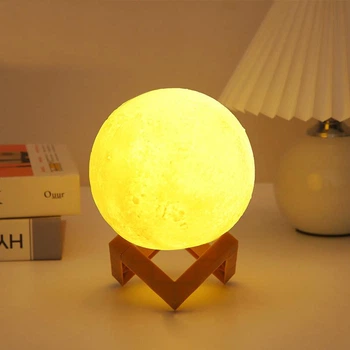 Світильник міні нічник на батарейках Magic 3D Moon Lamp Warm White