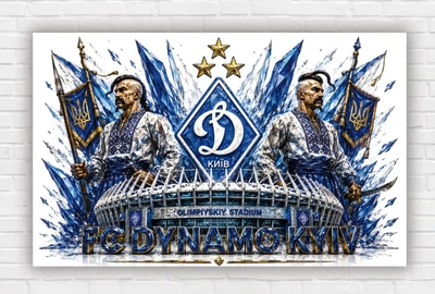 Паперовий плакат "ФК Динамо Київ. FC Dynamo Kyiv", 120х75см