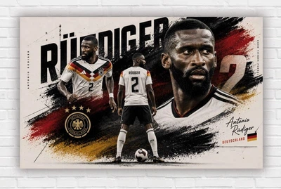 Бумажный плакат "Антонио Рюдигер. Antonio Rüdiger", 120х75 см
