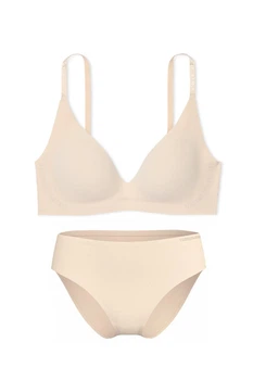 Комплект белья: бюстгальтер push-up и трусики слип Victoria's Secret 80B/L Бежевый (153213)