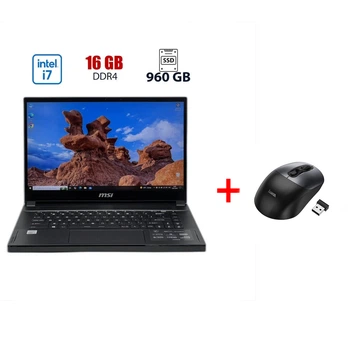 Ноутбук Б-клас MSI Stealth GS66 10UG-075US / 15.6" (1920x1080) IPS / Intel Core i7-10750H (6 (12) ядер по 2.6 - 5 GHz) / 16 GB DDR4 / 960 GB SSD / Intel UHD Graphics / WebCam б/в + Подарунок Бездротова миша HOCO GM28