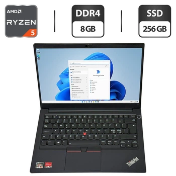 Ультрабук Б-класс Lenovo ThinkPad E14 Gen 3 / 14" (1920x1080) IPS / AMD Ryzen 5 4500U (6 ядер по 2.3 - 4.0 GHz) / 8 GB DDR4 / 256 GB SSD / AMD Radeon Graphics / WebCam / Windows 11 Pro б/у