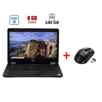 Ноутбук Б-клас Dell Latitude E5470 / 15.6" (1920x1080) IPS / Intel Core i5-6440HQ (4 (4) ядер по 2.60 - 3.5 GHz) / 8 GB DDR4 / 240 GB SSD / Intel HD Graphics 530 / WebCam б/в + Подарунок Бездротова миша HOCO GM28