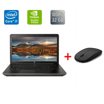 Мобільна робоча станція Б-клас HP zBook 17 G4 / 17.3" (1920x1080) IPS / Intel Core i7-7820HQ (4 (8) ядра по 2.9 - 3.9 GHz) / 32 GB DDR4 / 128 GB SSD + 500 GB HDD / nVidia Quadro P5000, 16 GB GDDR5X, 256-bit / WebCam / Fingerprint б/в + Подарунок Миша