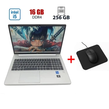Ультрабук HP EliteBook 650 G9 / 15.6" (1920x1080) IPS / Intel Core i5-1235U (10 (12) ядер по 1.3 - 4.4 GHz) / 16 GB DDR4 / 256 GB SSD / Intel IrisXe Graphics / WebCam б/в + Подарунок Мишка та килимок