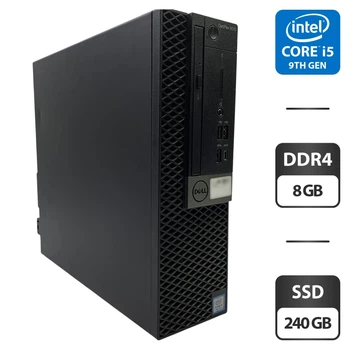Компьютер Dell OptiPlex 5070 SFF / Intel Core i5-9500 (6 ядер по 3.0 - 4.4 GHz) / 8 GB DDR4 / 240 GB SSD / Intel UHD Graphics 630 / DVD-ROM б/у