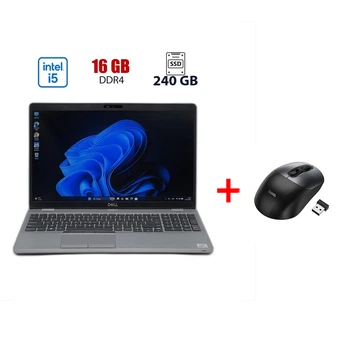 Ультрабук Dell Latitude 5510 / 15.6" (1920x1080) IPS / Intel Core i5-10310U (4 (8) ядер по 1.70 - 4.4 GHz) / 16 GB DDR4 / 240 GB SSD / Intel UHD Graphics / WebCam б/у + Подарок Беспроводная мышь HOCO GM28